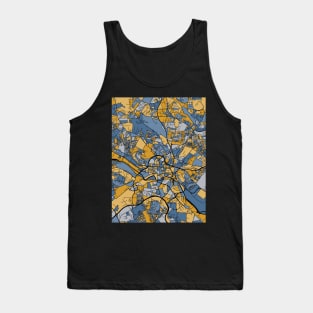 Leeds Map Pattern in Blue & Gold Tank Top